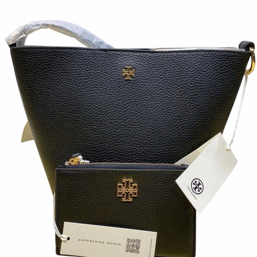 NWT Tory Burch Black Small Blake Bucket Bag MSRP $385 & Britten Wallet MSRP $138